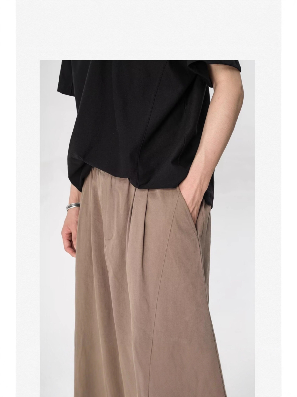 Muške hlače u japanskom stilu, casual, slobodnog ravnog kroja, za jesen i zimu, plisirane