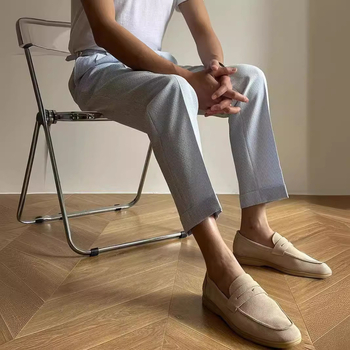 Magas minőségű harém-stílusú férfi nadrág, ¾ hosszúságú, slim fit, eséses drapírozás, hétköznapi üzleti nadrág tavasz–ősz