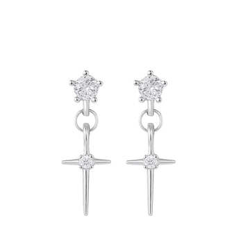 Muške naušnice s križem od titanskog čelika, minimalistički luksuz, modern stil, dar za rođendan