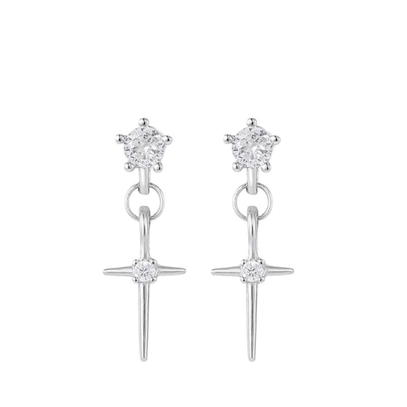 Muške naušnice s križem od titanskog čelika, minimalistički luksuz, modern stil, dar za rođendan