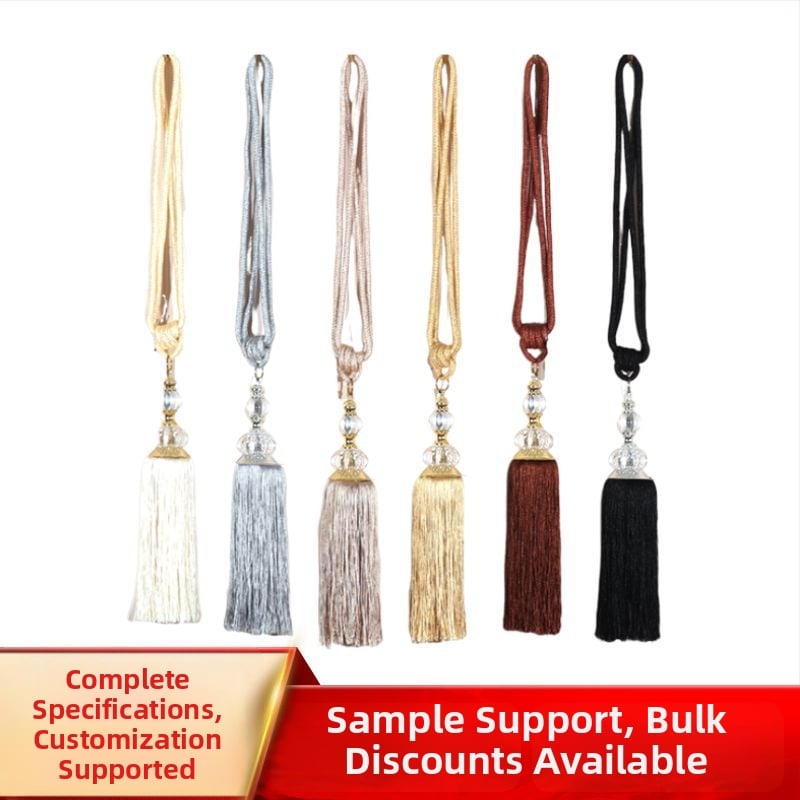 Franjuri pentru perdea cu bilă de agățare, șnur reglabil și clemă fără cui — accesorii de lux pentru decor de înaltă clasă