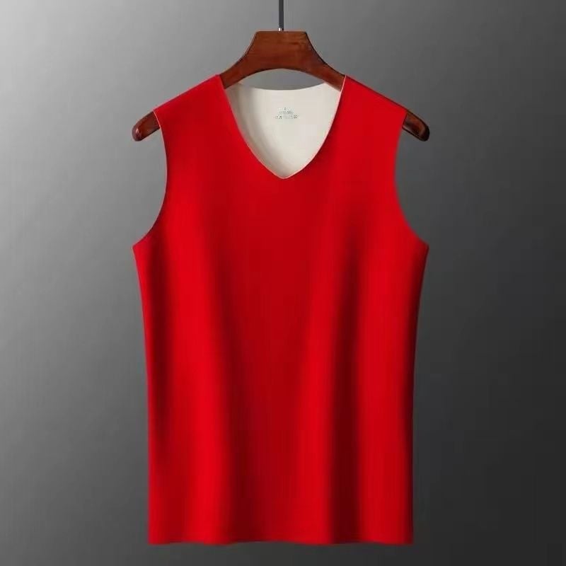 Vesta termică fără cusături, unisex, strat de bază din poliester, decolteu în V, țesătură densă
