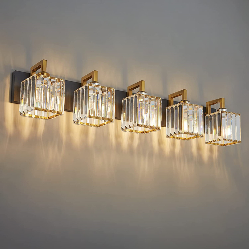 LED zidna svjetiljka s kristalnim abažurom za ogledalo i noćni ormarić, retro industrijski stil kupaonskog osvjetljenja