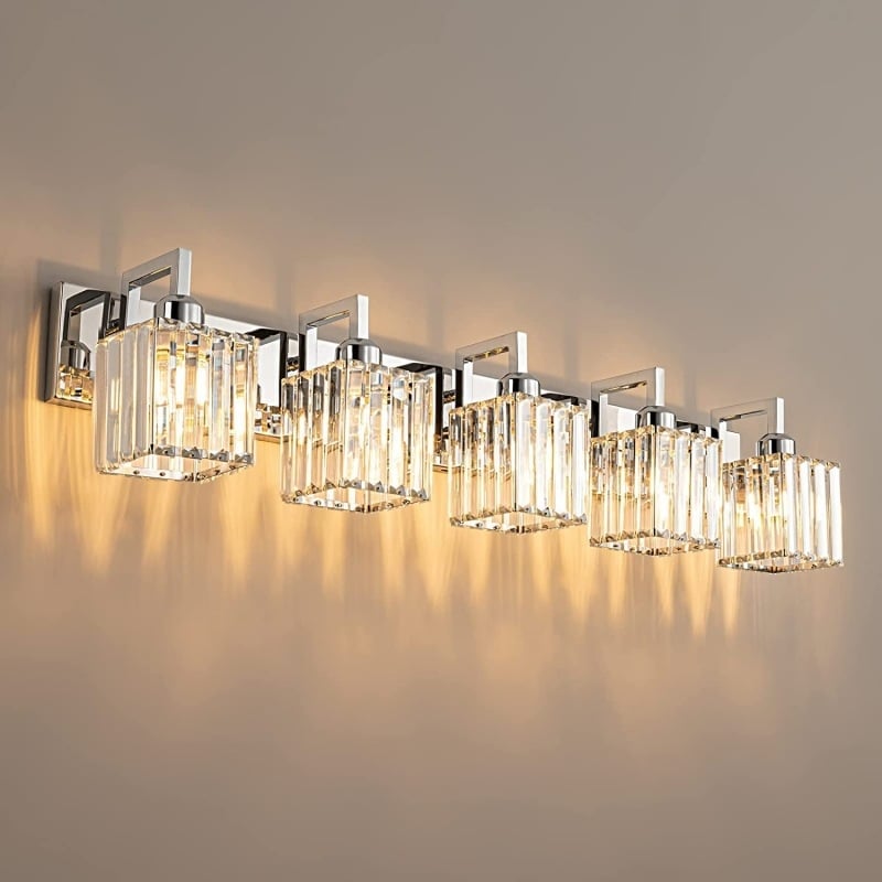 LED zidna svjetiljka s kristalnim abažurom za ogledalo i noćni ormarić, retro industrijski stil kupaonskog osvjetljenja