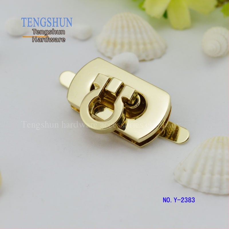 Zámok na kufor Tengshun Hardware, zliatina zinku, model Y-2383, svetlo zlatá