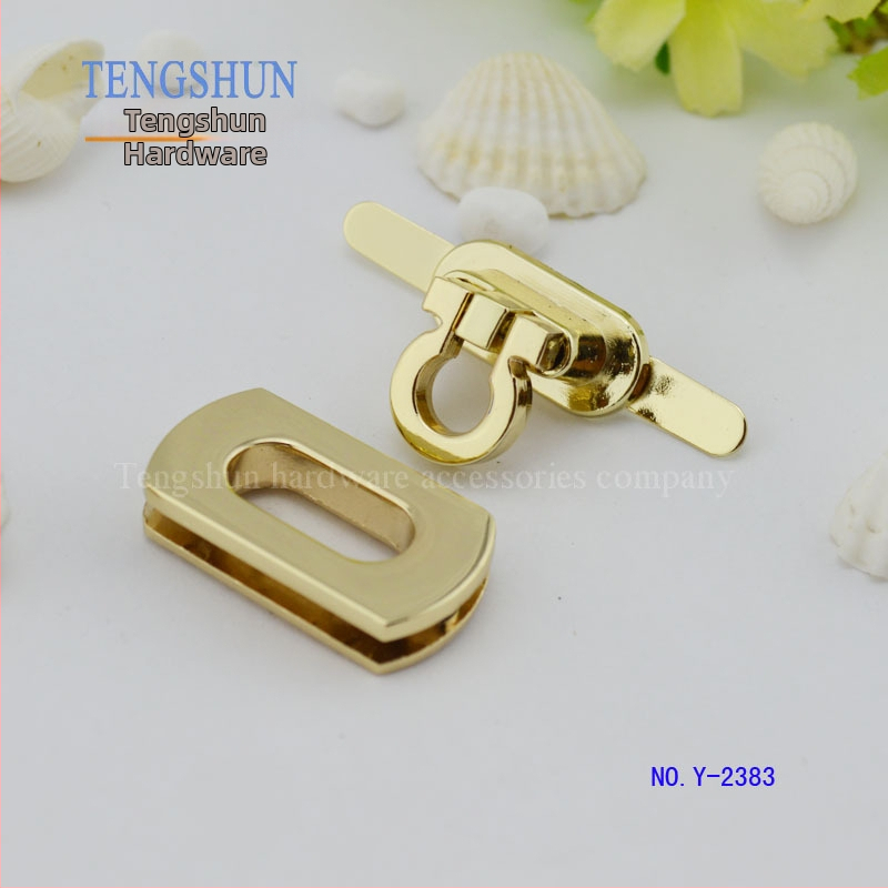 Zámok na kufor Tengshun Hardware, zliatina zinku, model Y-2383, svetlo zlatá