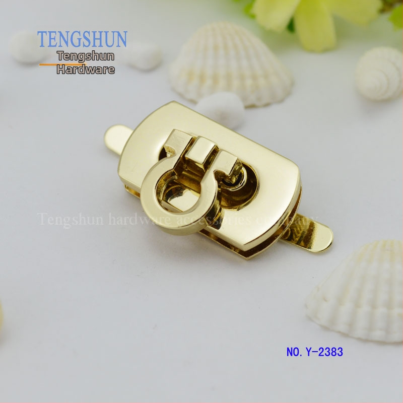 Zámok na kufor Tengshun Hardware, zliatina zinku, model Y-2383, svetlo zlatá