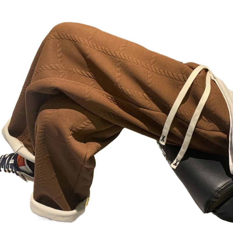 Férfi téli sportnadrág, egyenes szabású, laza, fleece béléses, vastag anyagú, mindennapi hosszú nadrág