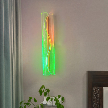 Duga linearna zidna svjetiljka za dnevni boravak s RGB promjenom boje, regulabilnim toplim romantičnim osvjetljenjem za spavaću sobu.