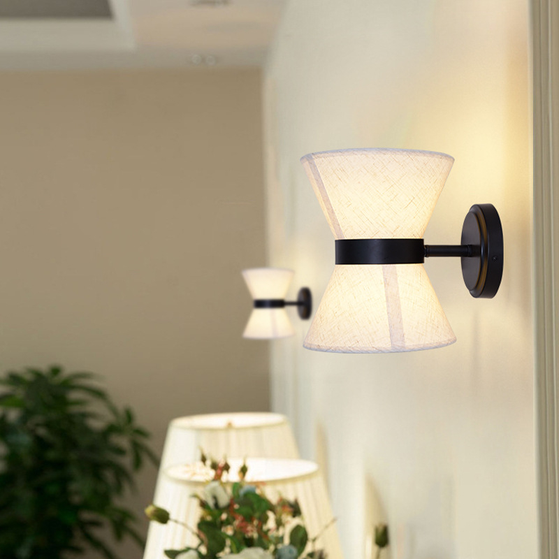 Zidna lampa od tkanine u stilu Wabi-Sabi, dizajnerski minimalistička za dnevni boravak, spavaću sobu i hodnik, atmosfera lampa u japanskom stilu