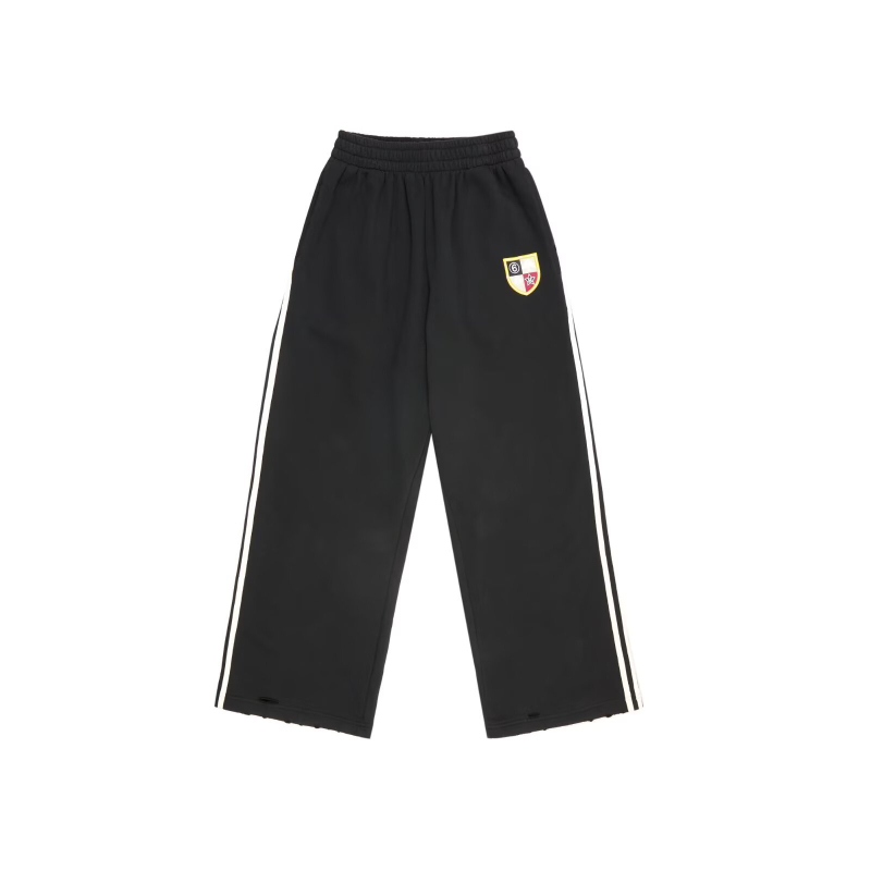 Muške crne sportske hlače s prugama, ravno krojenje, udobne, svakodnevne, američki stil