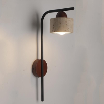 Žuta travertinska zidna svjetiljka, vintage stil, nordijski minimalistički modern dizajn za dnevni boravak i spavaću sobu, noćna lampa uz krevet