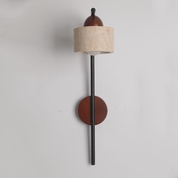 Žuta travertinska zidna svjetiljka, vintage stil, nordijski minimalistički modern dizajn za dnevni boravak i spavaću sobu, noćna lampa uz krevet
