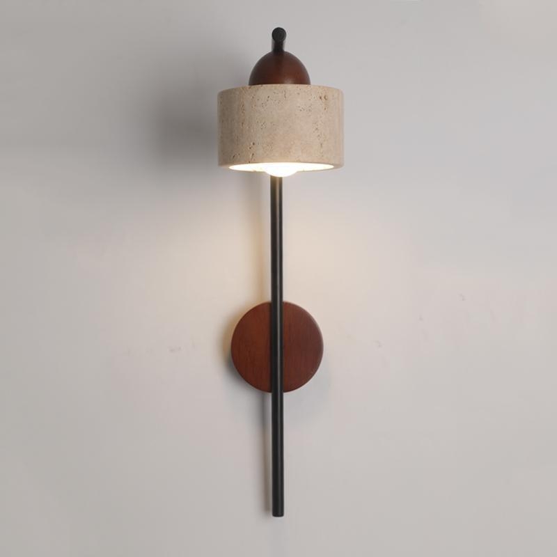 Žuta travertinska zidna svjetiljka, vintage stil, nordijski minimalistički modern dizajn za dnevni boravak i spavaću sobu, noćna lampa uz krevet
