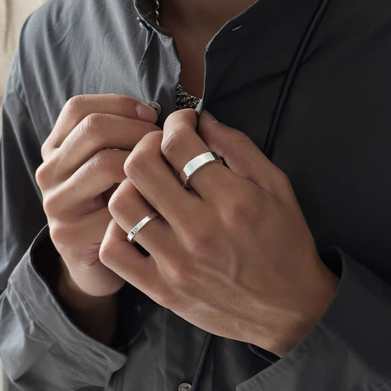 Prsten od titan čelika, ne blijedi, sjajan, minimalistički prsten za parove, unisex