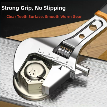 Nastaviteľný kľúč na rúry s veľkým otvorom, viacúčelový univerzálny kľúč
