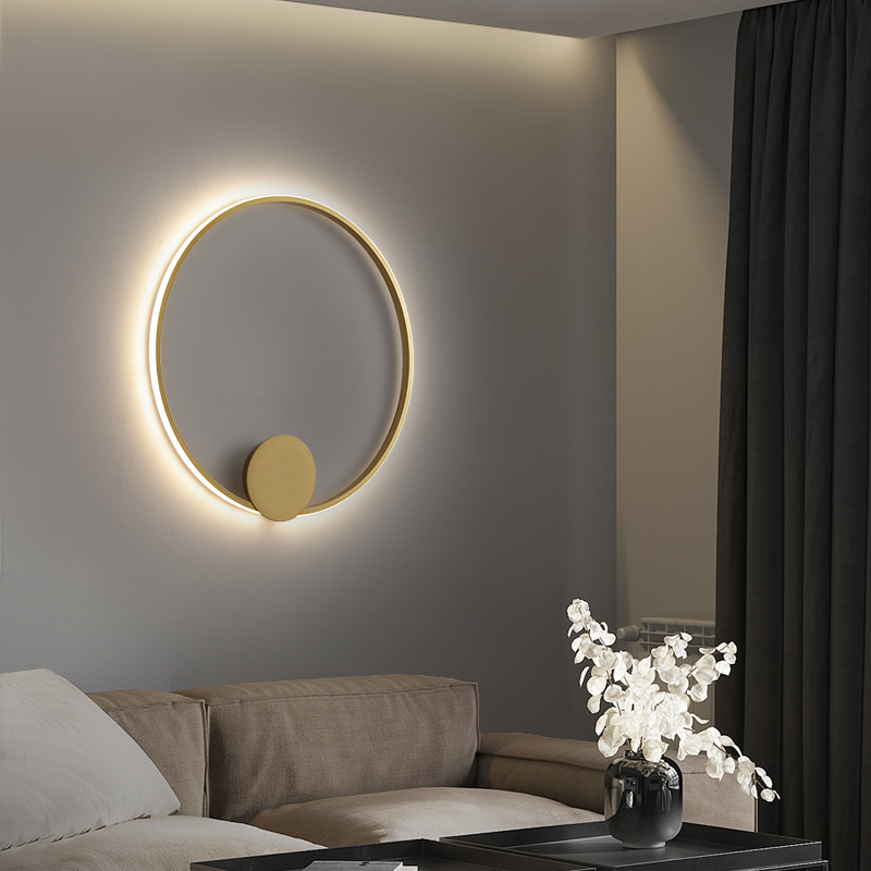 Skandinavska minimalistička kreativna geometrijska kružna zidna svjetiljka za dnevni boravak, spavaću sobu, hodnik i stepenice