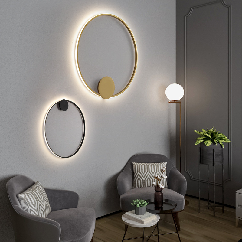 Skandinavska minimalistička kreativna geometrijska kružna zidna svjetiljka za dnevni boravak, spavaću sobu, hodnik i stepenice