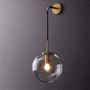 Postmoderna stenska lampa sa staklenom kuglom, nordijski minimalistički dizajn za hodnik, ulaz, balkon, dnevnu sobu i spavaću sobu