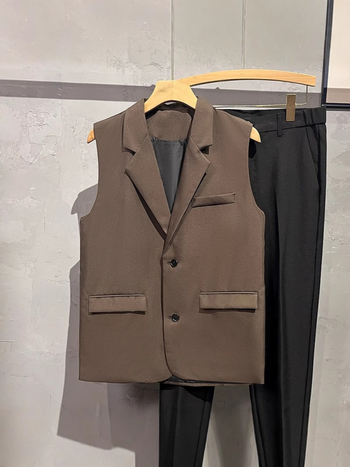 Férfi öltöny mellény, brit stílus, casual, ujj nélküli