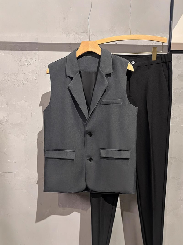 Férfi öltöny mellény, brit stílus, casual, ujj nélküli