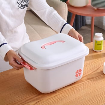 Višeslojna prijenosna plastična kutija za lijekove za kućnu upotrebu i prvu pomoć