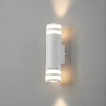 LED zidna lampa s okruglim cijevima, europski minimalistički stil, COB osvjetljenje gore-dolje, za balkon ili akcentnu stijenu