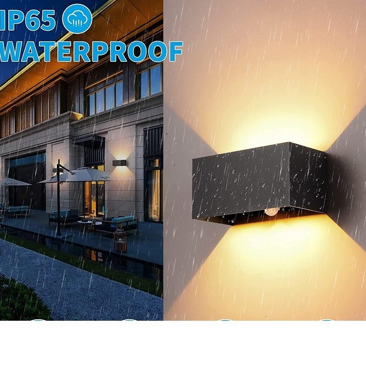 LED zidna lampa s osvjetljenjem gore-dolje i senzorom pokreta, za hodnike i vanjske zidove