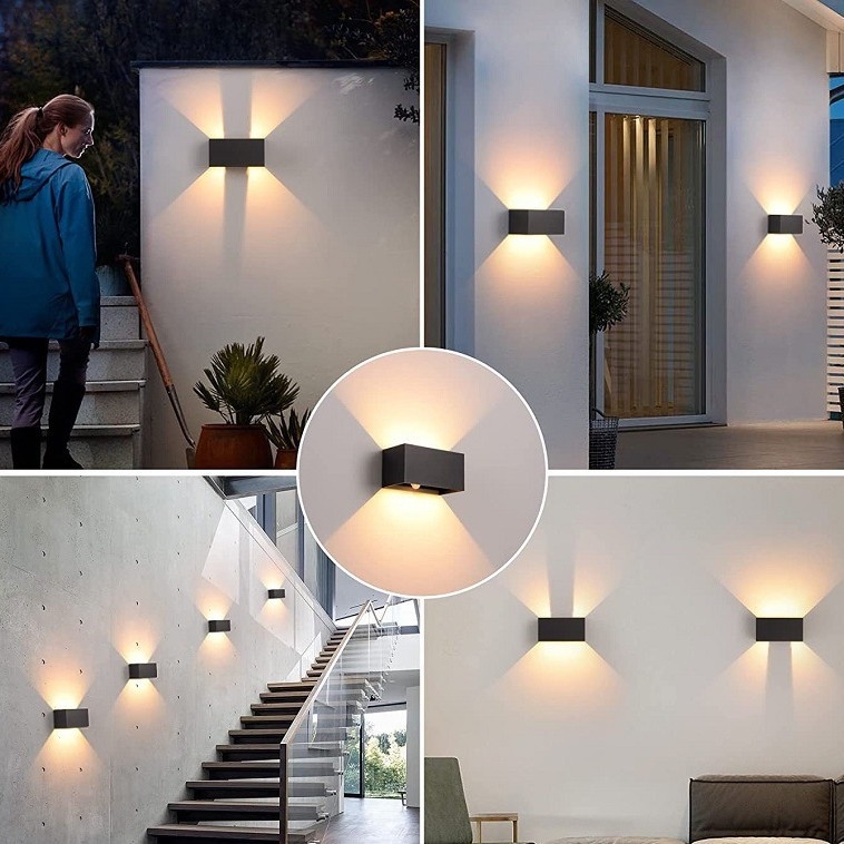 LED zidna lampa s osvjetljenjem gore-dolje i senzorom pokreta, za hodnike i vanjske zidove