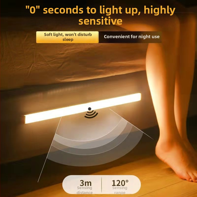 LED pás so senzorom pre skriňu – dobíjateľná nočná LED lampička pre domáce šatníky, botník a šatník