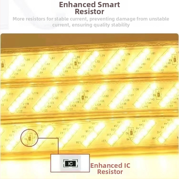 220V LED pás s 320 LED, päť radov dekoratívne osvetlenie stropu, vnútorné použitie, biela/teplá biela/neutrálna biela a viac farieb, vodotesný