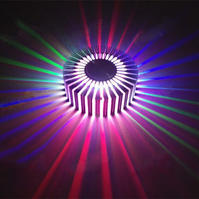 LED zidna svjetiljka za spavaću sobu, aluminij, 3W, RGB, dizajn sa suncokretom