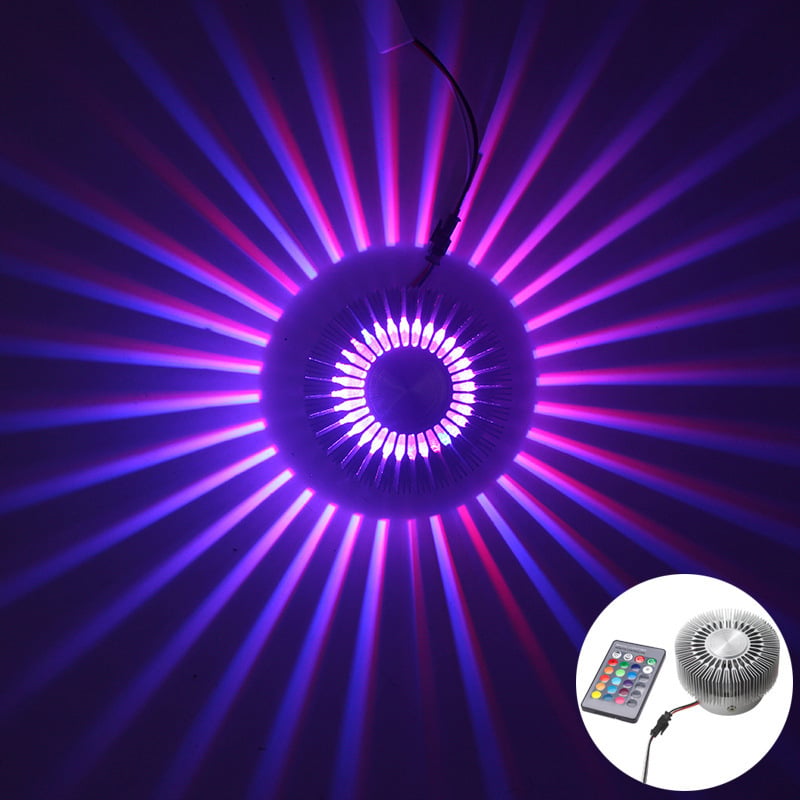 LED zidna svjetiljka za spavaću sobu, aluminij, 3W, RGB, dizajn sa suncokretom