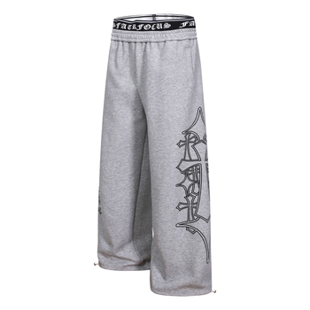 L99989 Uniszex sportos retró stílusú nadrág, vintage patchwork és dekonstrukciós dizájn, szabad esésű, férfiak számára