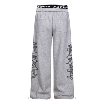 L99989 Uniszex sportos retró stílusú nadrág, vintage patchwork és dekonstrukciós dizájn, szabad esésű, férfiak számára