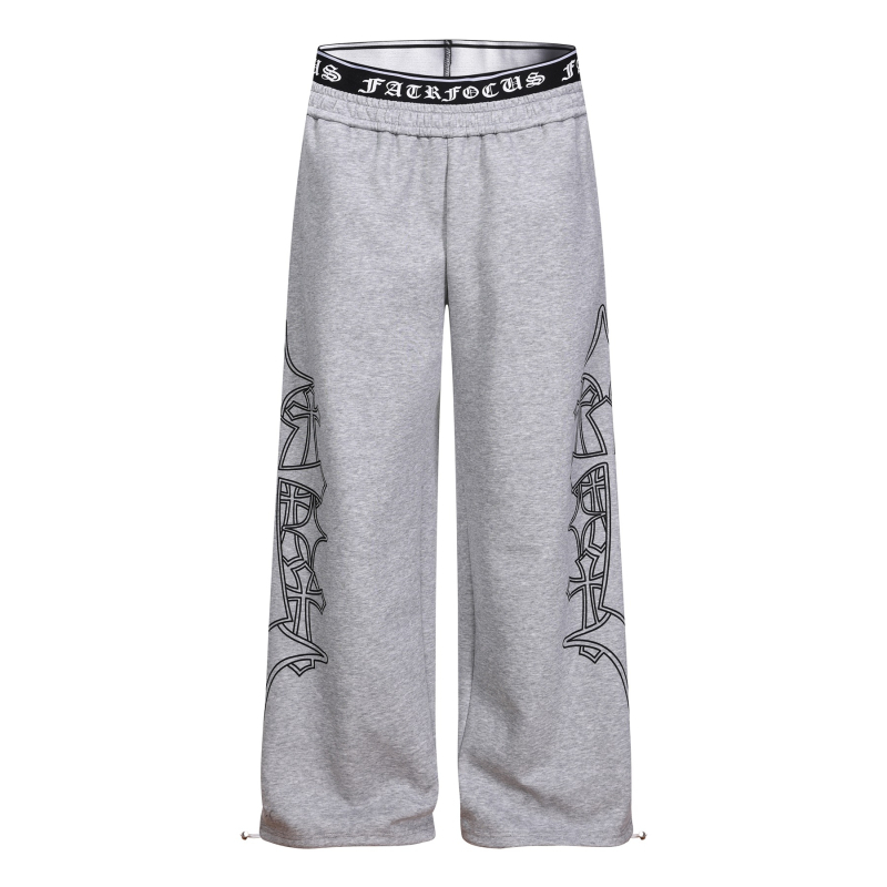 L99989 Uniszex sportos retró stílusú nadrág, vintage patchwork és dekonstrukciós dizájn, szabad esésű, férfiak számára