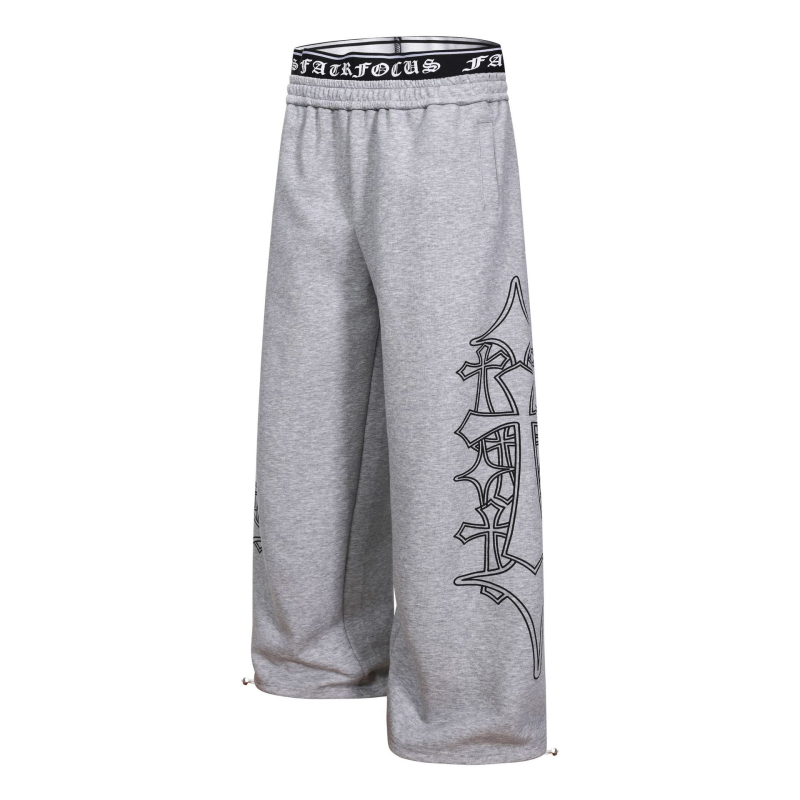 L99989 Uniszex sportos retró stílusú nadrág, vintage patchwork és dekonstrukciós dizájn, szabad esésű, férfiak számára