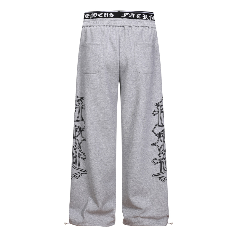 L99989 Uniszex sportos retró stílusú nadrág, vintage patchwork és dekonstrukciós dizájn, szabad esésű, férfiak számára