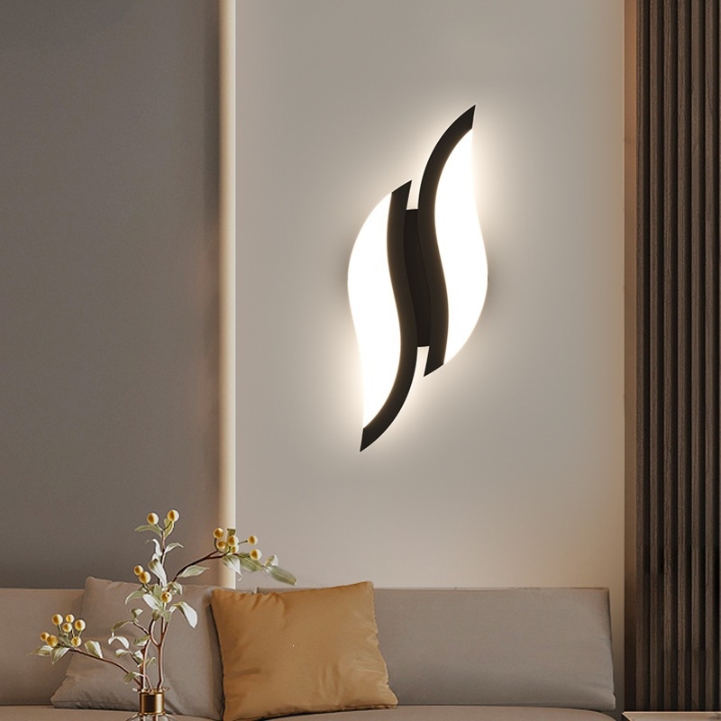 Moderna minimalistička zidna lampa od željeza s akrilom, lampica za spavaću sobu, rasvjeta za stubište i hodnik, LED rasvjeta