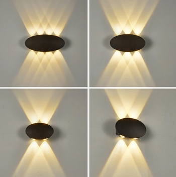 Vanjska zidna svjetiljka u ovalnom obliku s osvjetljenjem gore-dolje, modernistički minimalistički stil, vodootporna LED rasvjeta za dvorište
