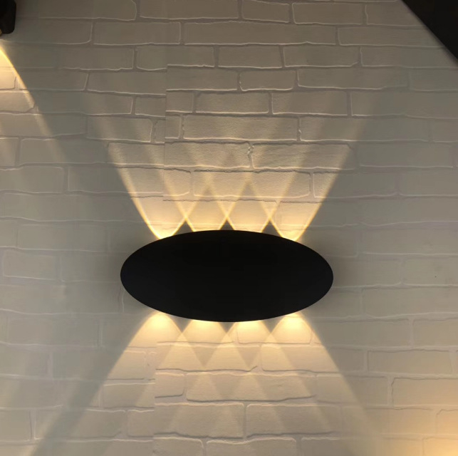 Vanjska zidna svjetiljka u ovalnom obliku s osvjetljenjem gore-dolje, modernistički minimalistički stil, vodootporna LED rasvjeta za dvorište
