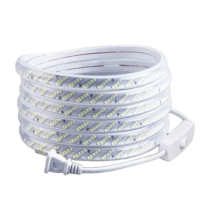 LED traka 220V za vanjsku upotrebu, vodootporna, ultra jaka, 180 LED-ova u konfiguraciji tri reda i pet redova, dekorativna dugačka traka s 320 LED dioda