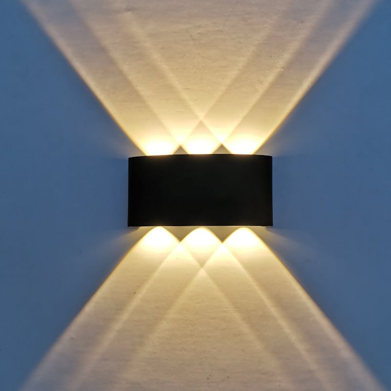 LED vanjska zidna svjetiljka s lukom za hodnik, otporna na vlagu, minimalistički dizajn, kvadratno tijelo, osvjetljava prema gore i dolje