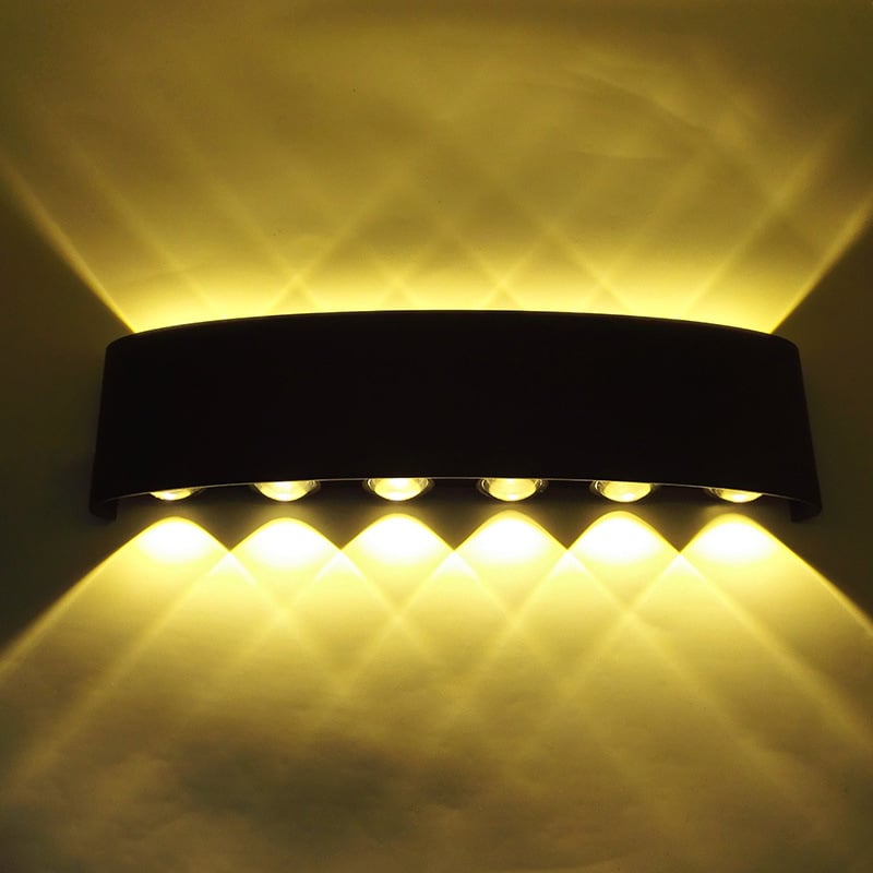 LED vanjska zidna svjetiljka s lukom za hodnik, otporna na vlagu, minimalistički dizajn, kvadratno tijelo, osvjetljava prema gore i dolje