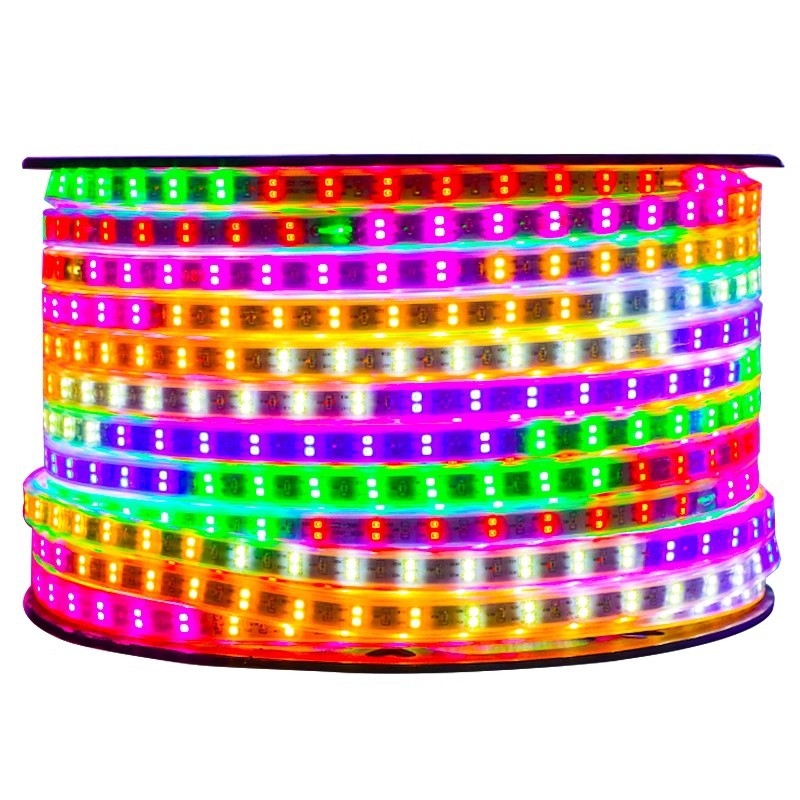 Fleksibilna RGB silikon LED traka, 220V, prilagodljiva svjetlina za vanjsku reklamu