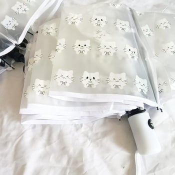 Umbrelă transparentă albă, cu finisaj mat, pentru ploaie și soare, complet automată, pentru copii, iepurașul Miffy, în mai multe stiluri