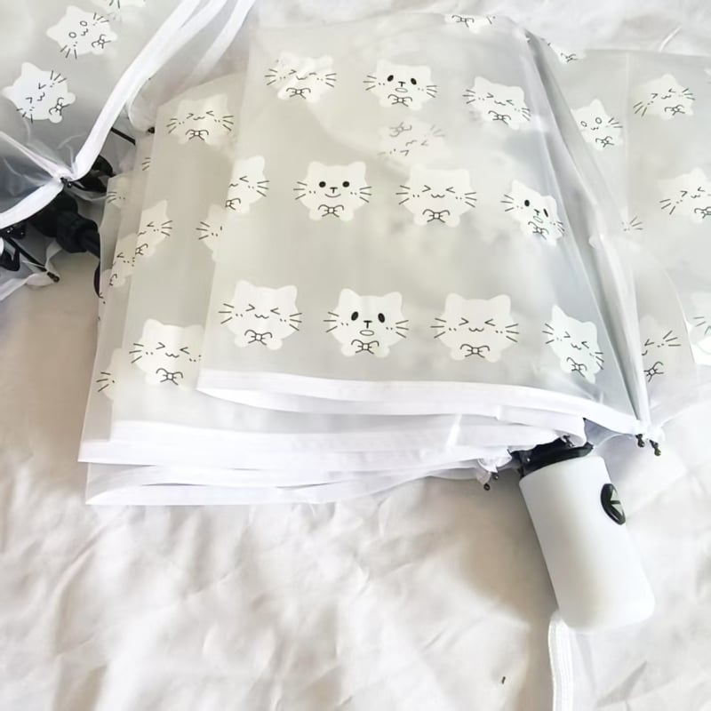 Umbrelă transparentă albă, cu finisaj mat, pentru ploaie și soare, complet automată, pentru copii, iepurașul Miffy, în mai multe stiluri