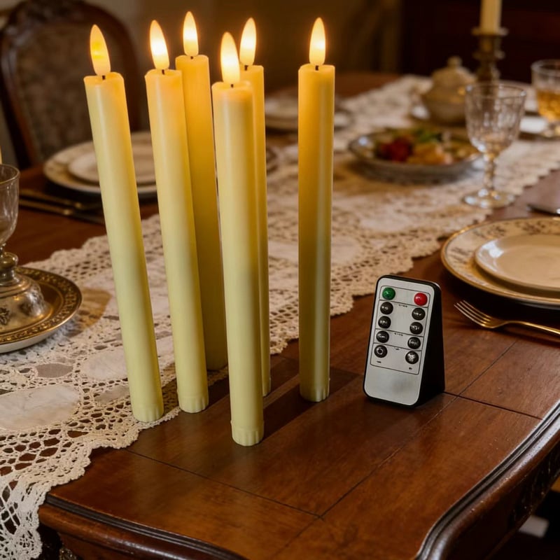 Távirányítású LED hosszú szárú elektronikus gyertya, remegő lánggal, születésnapi bulikhoz és karácsonyi dekorációkhoz, hangulatvilágítás