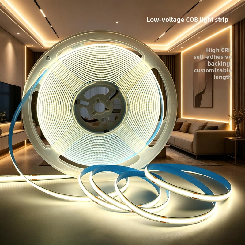 Niskonaponska COB LED traka, 12V/24V, samoljepljiva silikonska linearna rasvjeta za unutarnje osvjetljenje dnevnog boravka