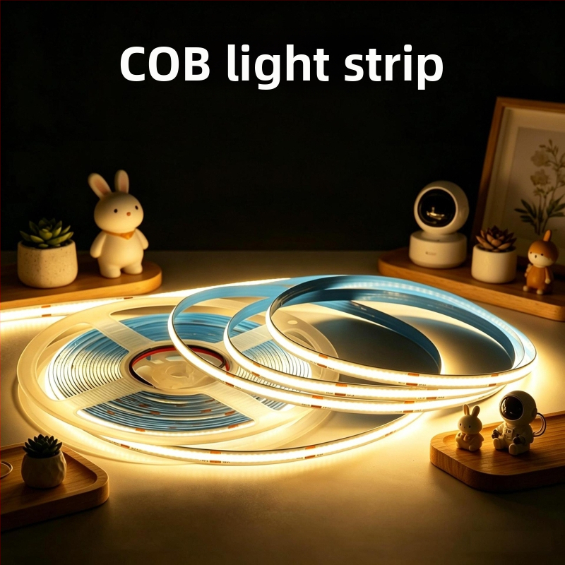 Niskonaponska COB LED traka, 12V/24V, samoljepljiva silikonska linearna rasvjeta za unutarnje osvjetljenje dnevnog boravka